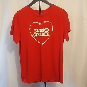 Red 'Blessed Grandma' T-Shirt
